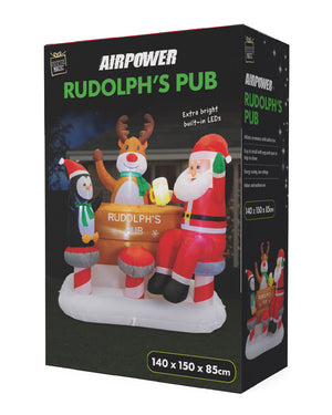 Rudolphs Pub Inflatable Christmas Decoration 1.5m