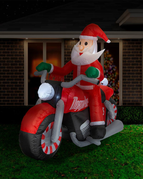 Santa Bikie Christmas Lawn Inflatable 1.8m