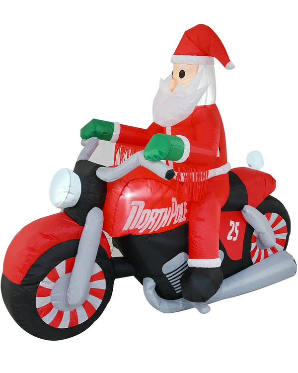 Santa Bikie Christmas Lawn Inflatable 1.8m