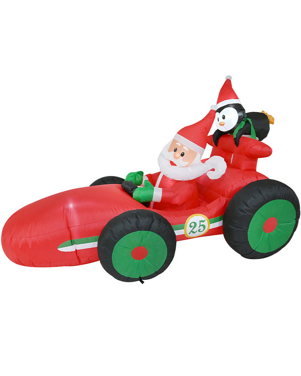 Santa Race Car Christmas Lawn Inflatable 2.2m