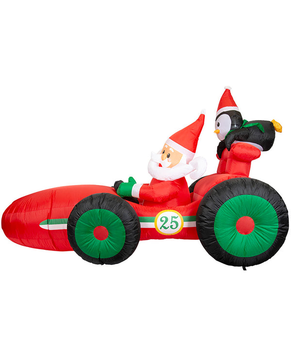 Santa Race Car Christmas Lawn Inflatable 2.2m