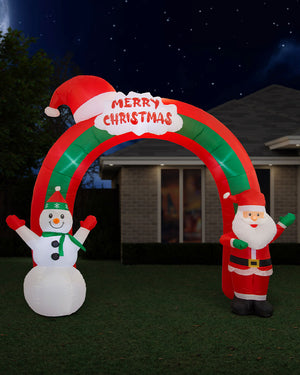 Santa Snowman Arch Inflatable Decoration 2.7m