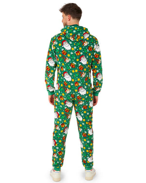 Christmas Santa Elves Green Adult Jumpsuit