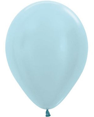 Satin Pearl Blue 30cm Latex Balloons Pack of 50