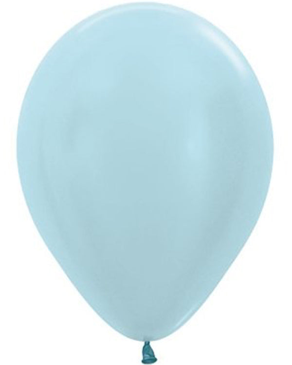 Satin Pearl Blue 30cm Latex Balloons Pack of 50