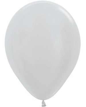 Satin Pearl Silver 30cm Latex Balloons Pack of 50