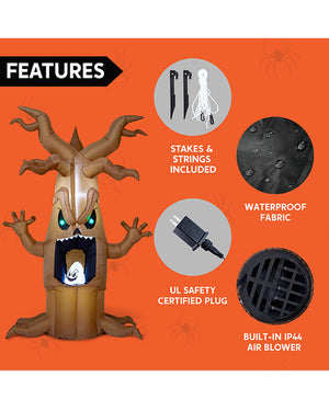 Scary Tree With Animated Ghost LED Lawn Inflatable 2.1m