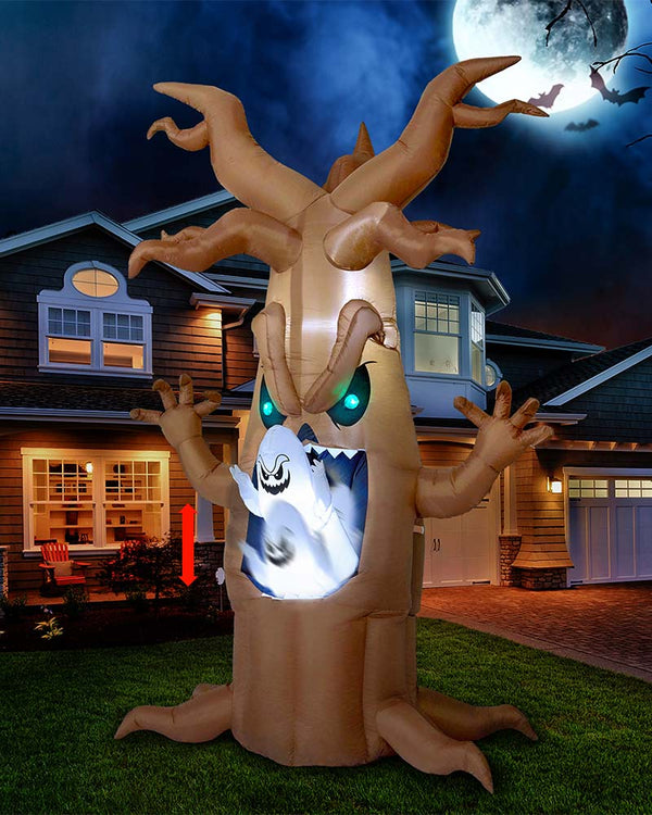 Scary Tree With Animated Ghost LED Lawn Inflatable 2.1m