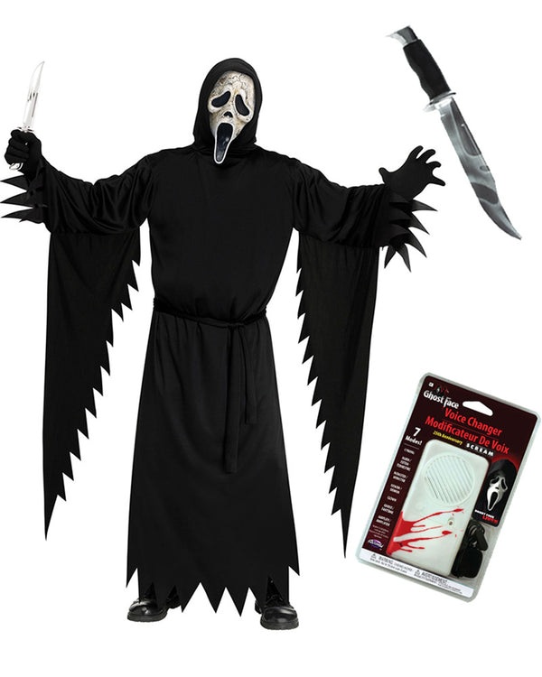 Scream Ghost Face Aged Adults Costume Bundle