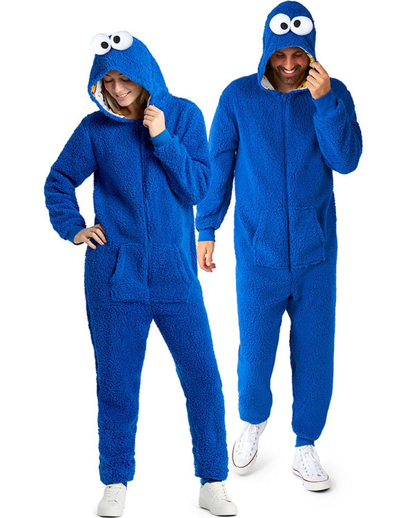 Sesame Street Cookie Monster Adults Opposuit Onesie