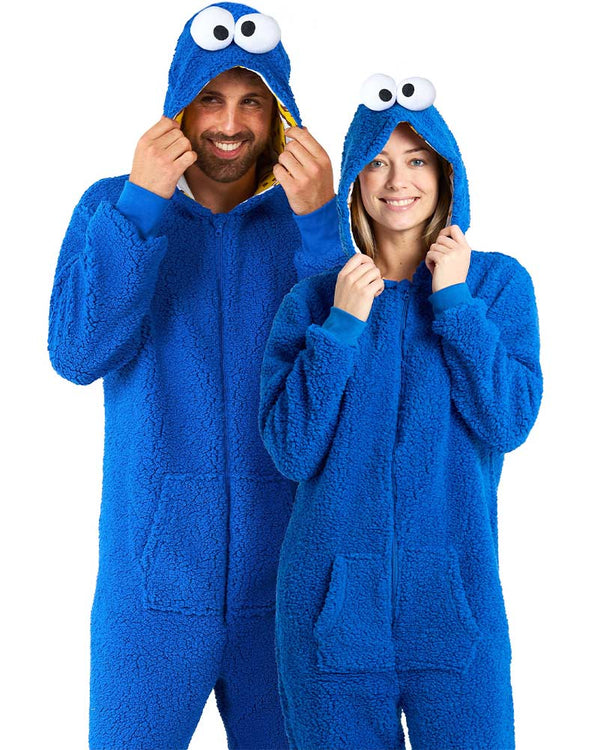 Sesame Street Cookie Monster Adults Opposuit Onesie