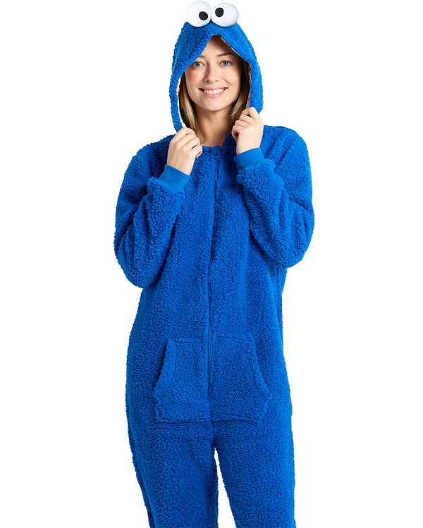 Sesame Street Cookie Monster Adults Opposuit Onesie