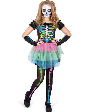 Skeleton Bones Tutu Girls Costume