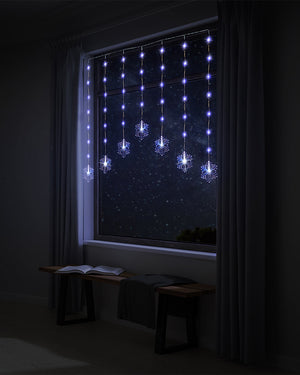 Snowflake Curtain White Christmas LED Pin Lights