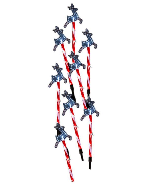 Solar Christmas LED Candy Reindeer Path Lights 48cm Pack of 8