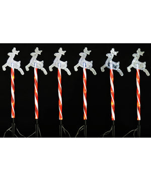 Solar Christmas LED Candy Reindeer Path Lights 48cm Pack of 8