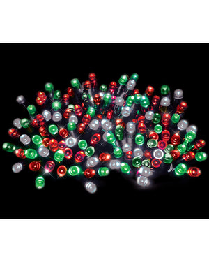 Solar 500 Piece Christmas LED Festive Red White Green 15.9m