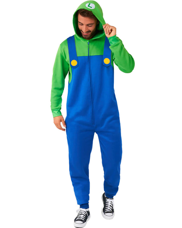 Super Mario Bros Luigi Adults Opposuit Onesie