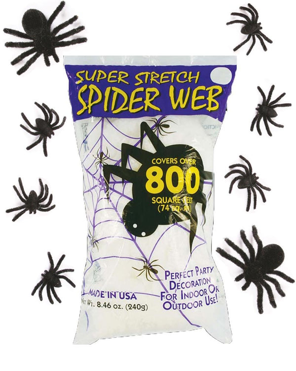 Super Stretch Spider Web 240g with Bonus Spiders