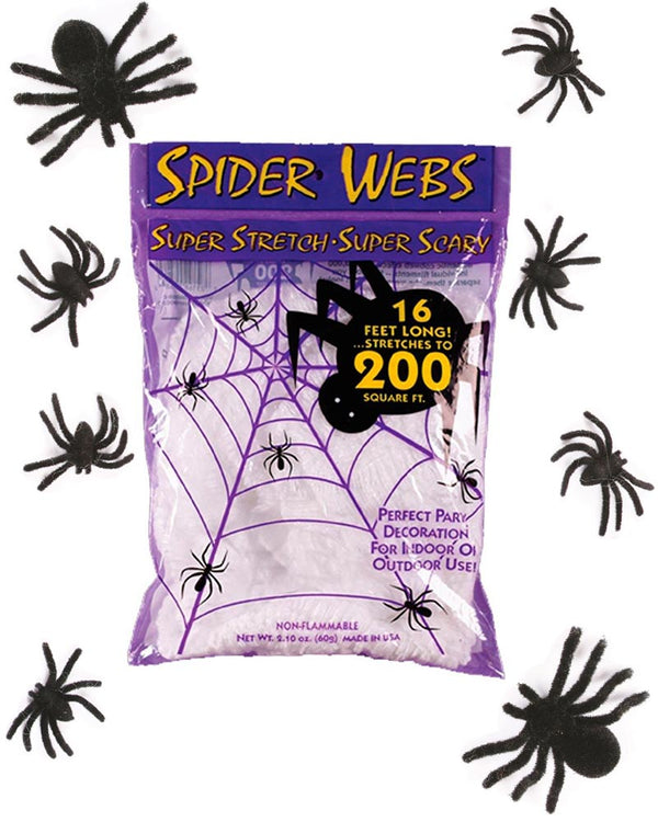 Super Stretch Spider Web 60g with Bonus Spiders