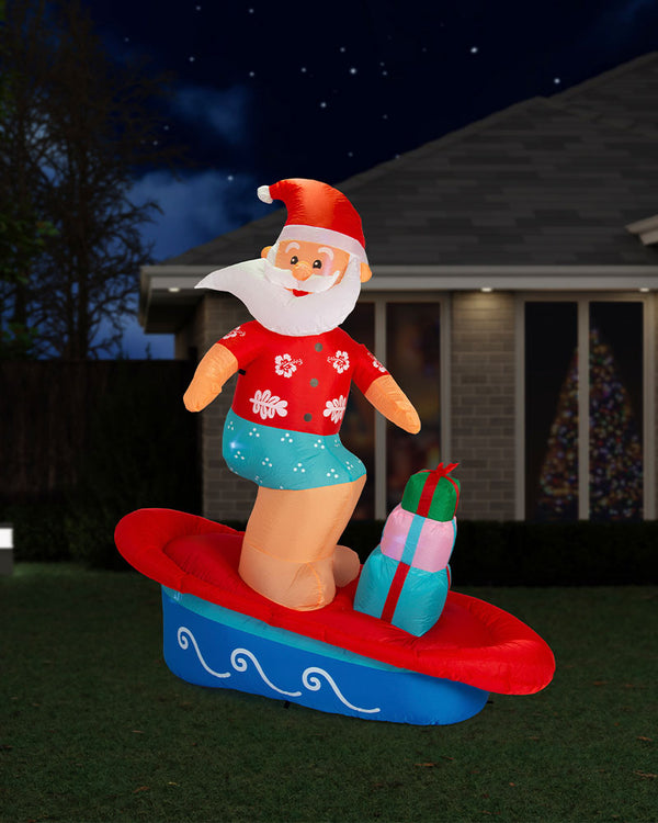 Surfing Santa On Wave Inflatable Decoration 2.1m