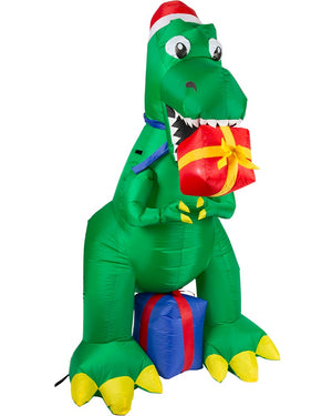 T Rex with Presents Christmas Lawn Inflatable 1.8m