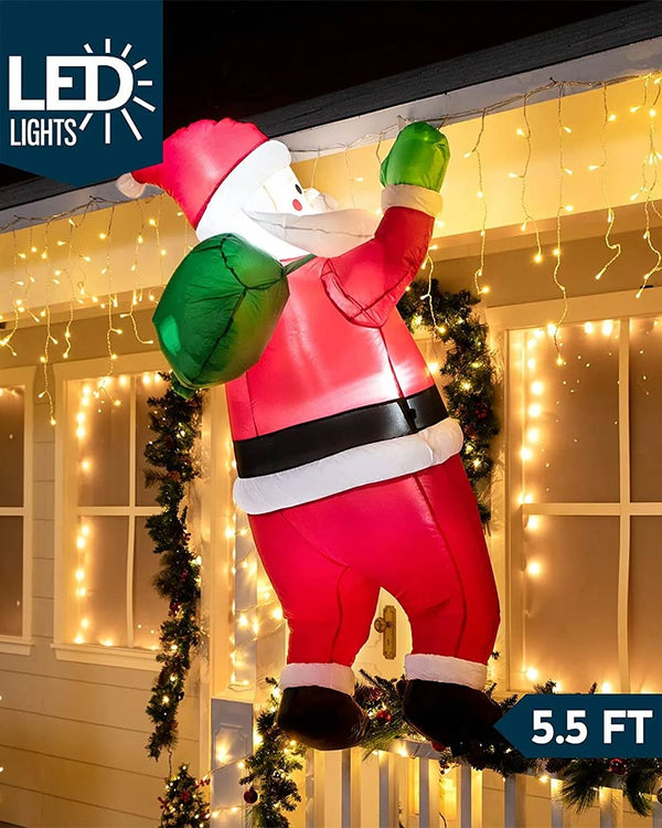 Tall Hanging Santa Christmas Inflatable 1.5m