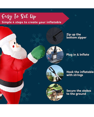 Tall Hanging Santa Christmas Inflatable 1.5m