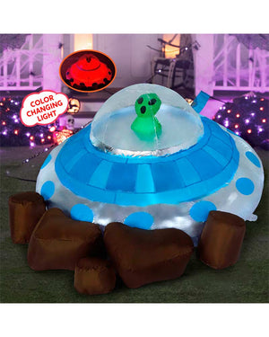 UFO with Alien LED Lawn Inflatable 1.5m