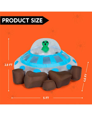 UFO with Alien LED Lawn Inflatable 1.5m