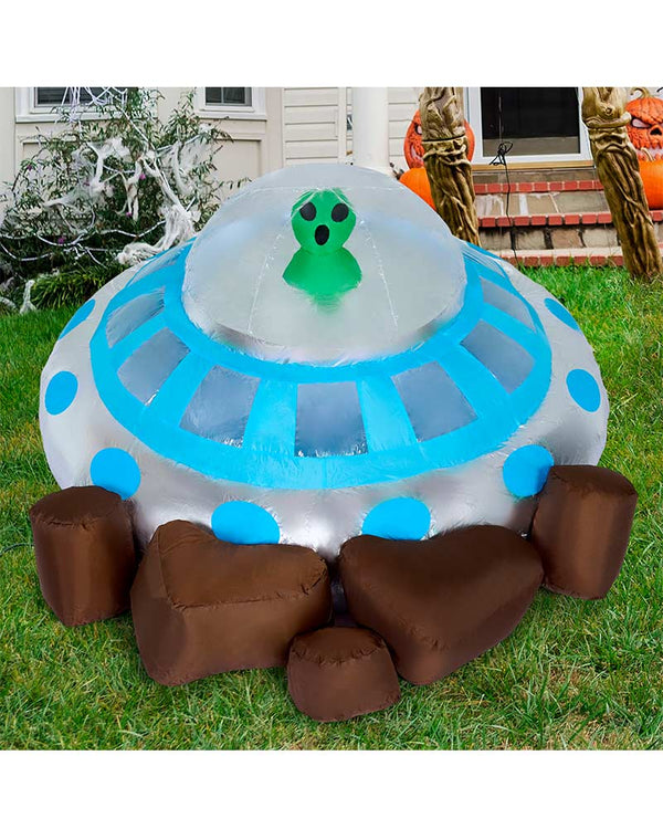 UFO with Alien LED Lawn Inflatable 1.5m