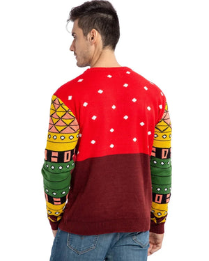 Ugly Christmas Santa with Light Bulbs Mens Sweater