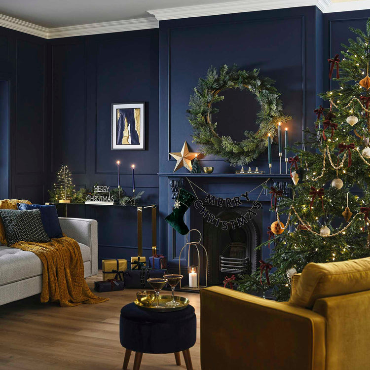 Velvet Luxe Christmas Hammered Metal Gold Star Decoration