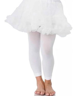 White Footless Kids Tights