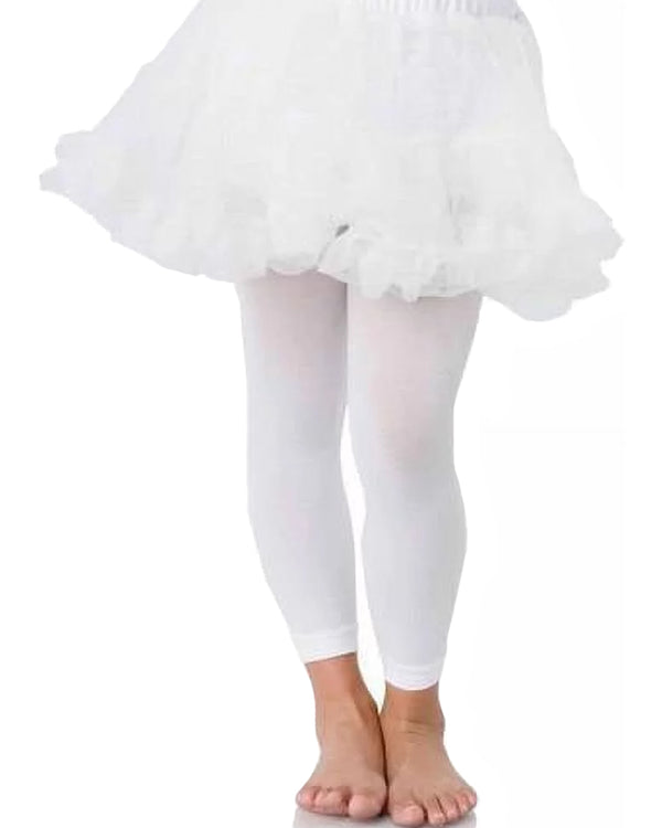 White Footless Kids Tights