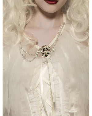 White Ghostly Witch Adult Capelet