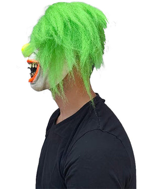 Wild Neon Clown Deluxe Mask with Hair