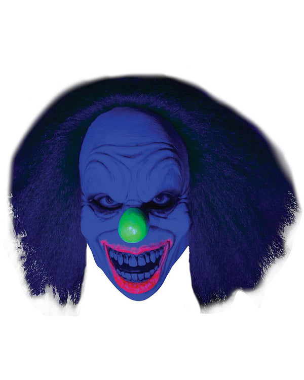 Wild Neon Clown Deluxe Mask with Hair