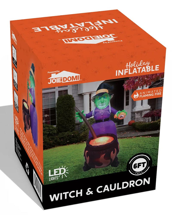 Witch and Cauldron Lawn Inflatable 1.8m