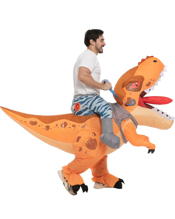 Yellow Dinosaur Tyrannosaurus Ride-On-Inflatable Adult Costume