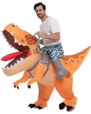 Yellow Dinosaur Tyrannosaurus Ride-On-Inflatable Adult Costume