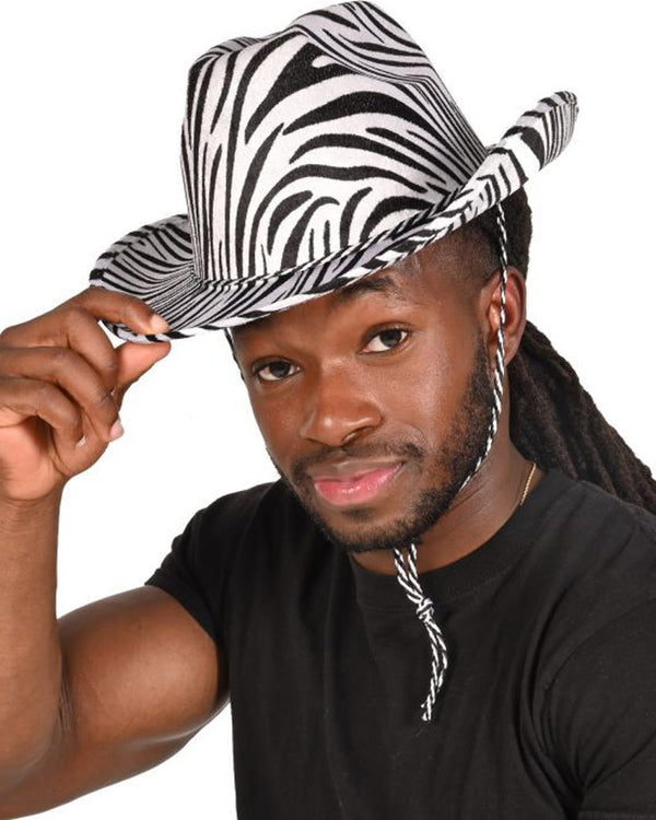 Zebra Print Cowboy Hat