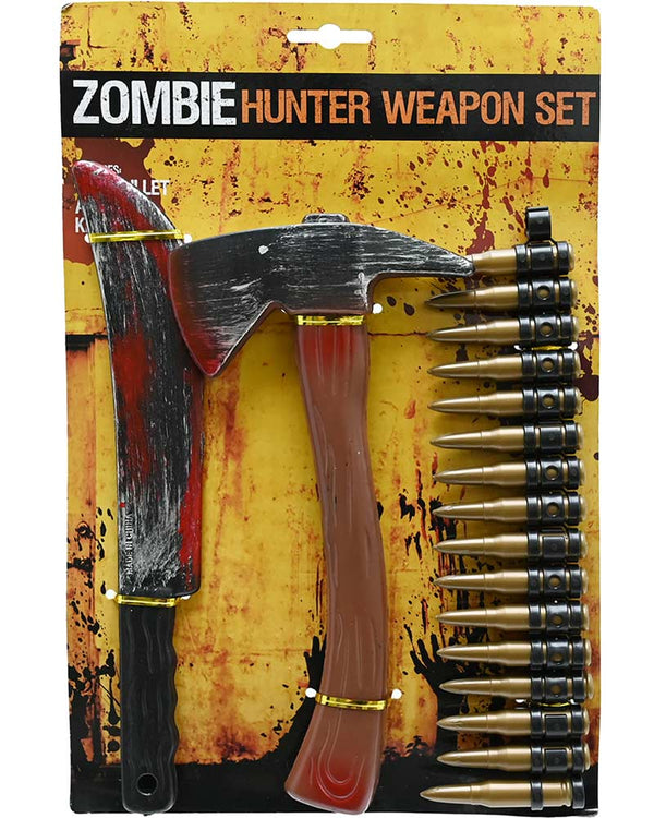 Zombie Hunter Axe Bullets Knife Prop Set