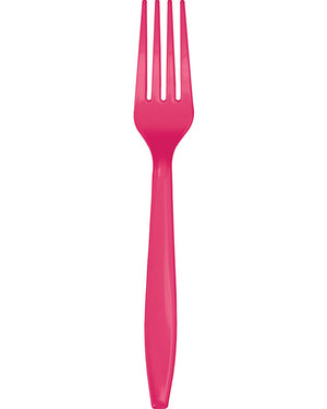 Hot Magenta Premium Forks Pack of 24