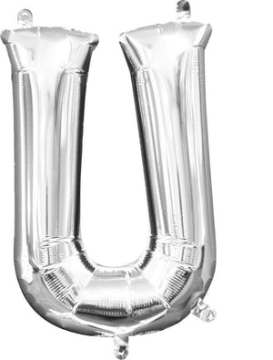 Silver 40cm Letter U Balloon