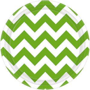 Kiwi Green Chevron 17cm Paper Plates Pack of 8