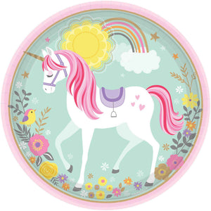 Magical Unicorn 23cm Plates Pack of 8