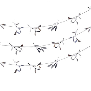 Silver Glitter Mistletoe Christmas Garland