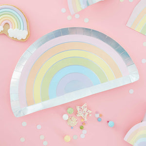 Pastel Party 28cm Rainbow Paper Plates Pack of 8