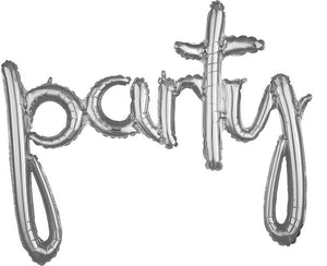 Script Phrase party Silver Balloon